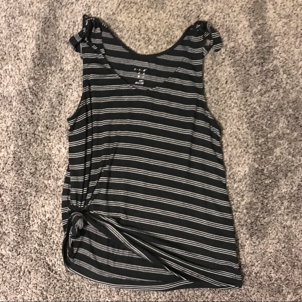 tie black and white fashion tank top